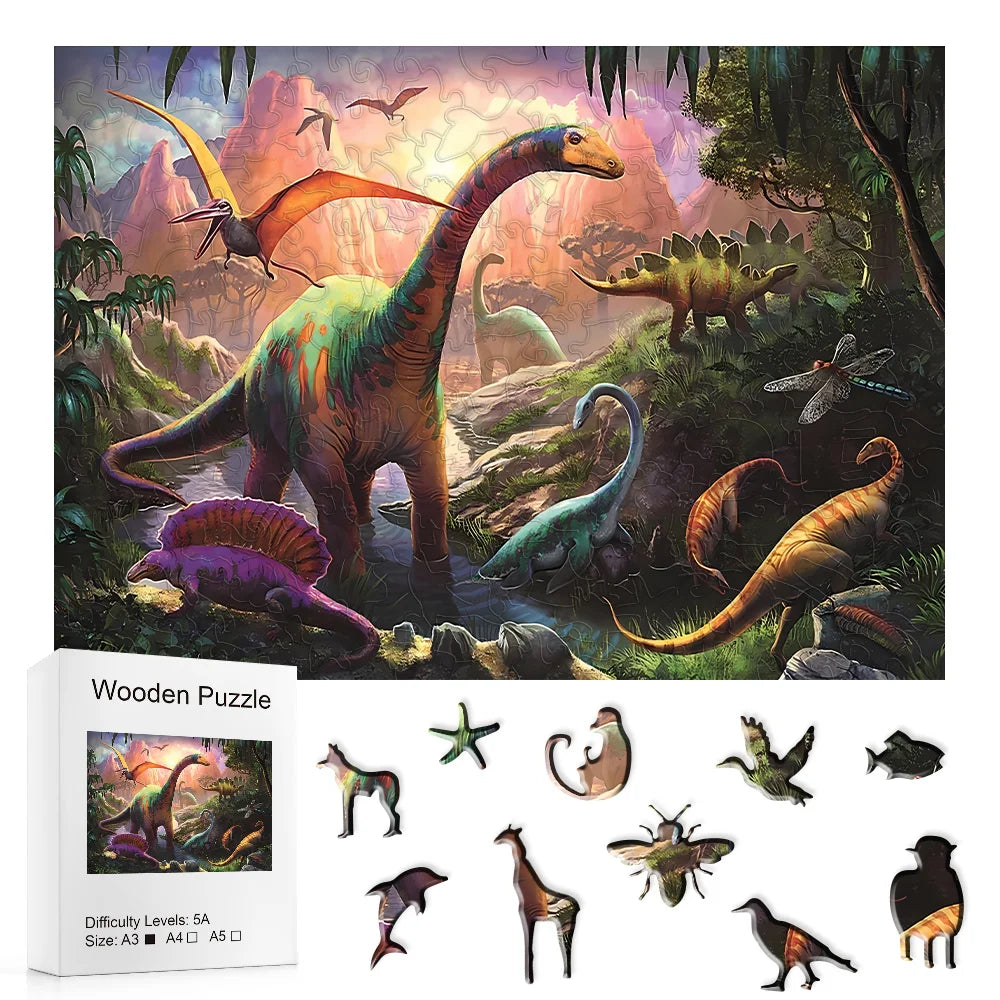 Puzzle Dinosaure Bois Jungle
