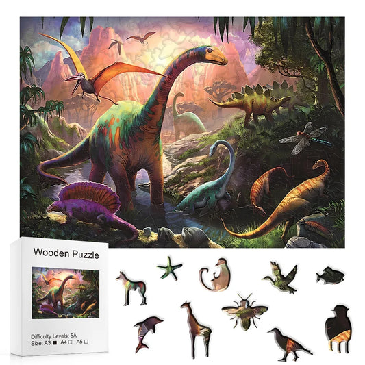 Puzzle Dinosaure Bois Jungle
